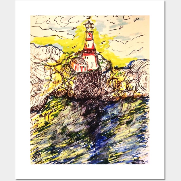 Lighthouse and the ocean Wall Art by TheArtQueenOfMichigan 